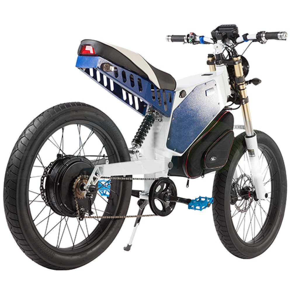 Электромотоцикл Электропитбайк Eltreco Gross 48V 2000W сине-белый Электромотоцикл Электропитбайк Eltreco Gross 48V 2000W сине-белый
